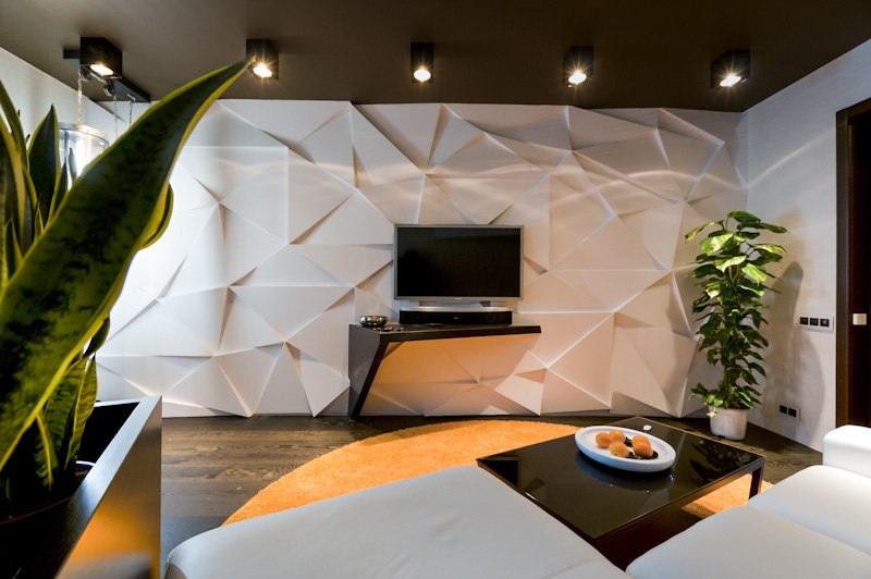 ผนัง drywall ในห้องนั่งเล่น