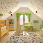 ออกแบบห้องเด็กสำหรับเด็กต่างเพศสองคนในห้องใต้หลังคา