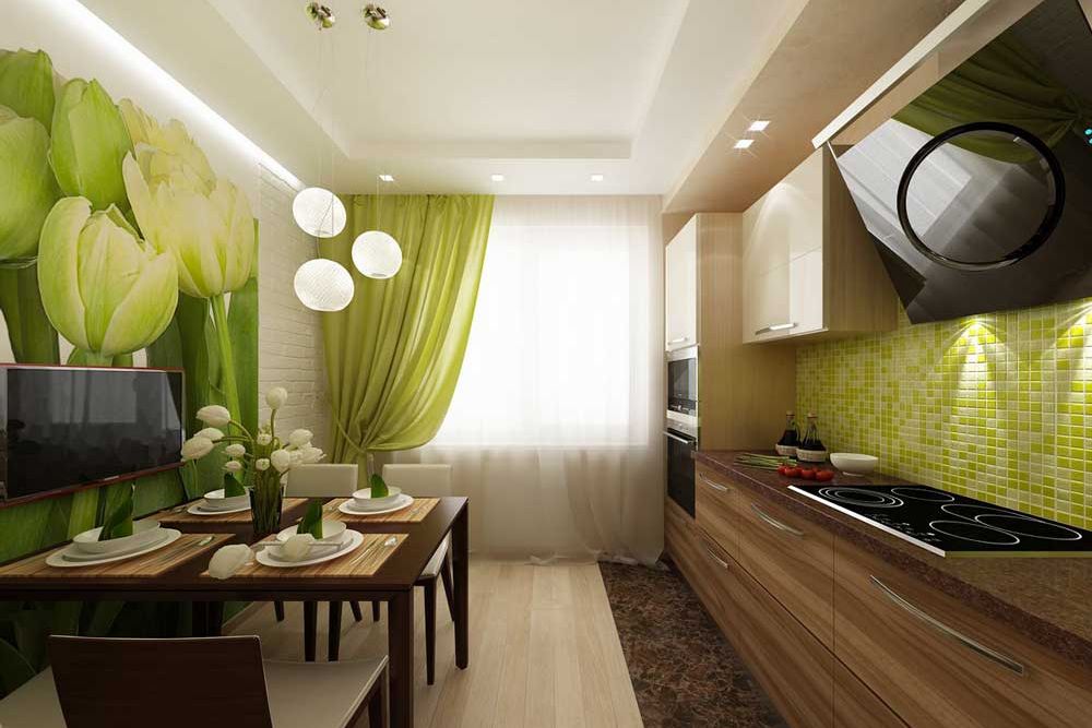 วอลล์เปเปอร์ภาพในการตกแต่งภายในของแสงห้องครัว