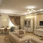การออกแบบห้องครัวห้องนั่งเล่น 18 m2
