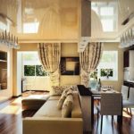 การออกแบบห้องครัวห้องนั่งเล่น 18 m2