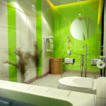 กระเบื้องเซรามิกสำหรับภาพถ่ายสีเขียวในห้องน้ำ