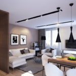 ห้องครัวห้องรับแขก 18 ตร.ม. ตกแต่งภายในที่ทันสมัย