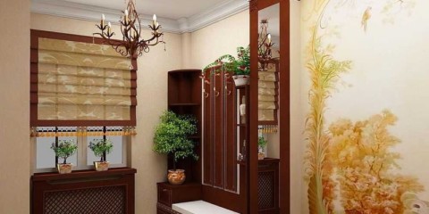การตกแต่งห้องโถงในอพาร์ตเมนต์ทันสมัย