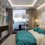 ห้องนอนพร้อมระเบียงออกแบบตกแต่งภายใน