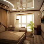 ห้องนอนพร้อมตกแต่งระเบียง