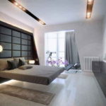 ห้องนอนพร้อมระเบียงตกแต่งภายในอย่างมีสไตล์