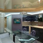 ห้องครัวห้องนั่งเล่น 15 m2 แผนภาพถ่าย