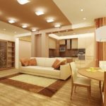 ห้องครัวห้องรับแขก 15 m2 แนวคิดการตกแต่งภายใน