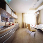 ห้องครัวห้องรับแขก 15 m2 แนวคิดการตกแต่งภายใน