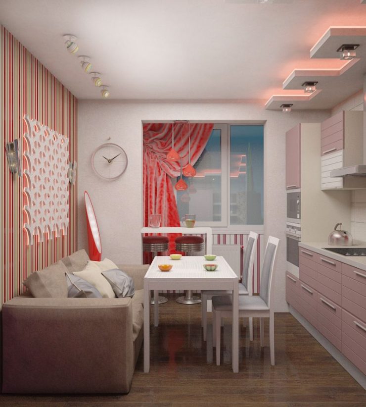 ห้องครัวพื้นที่รับประทานอาหารในสไตล์ศิลปะป๊อป