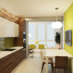 เฉดสีน้ำตาลในการตกแต่งภายในของห้องครัว
