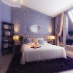 วอลล์เปเปอร์ Lilac ในห้องนอนของบ้านในชนบท