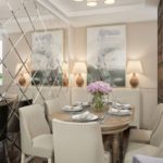 กระเบื้องกระจกในการตกแต่งภายในของห้องครัว