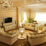 กลุ่มโซฟาใน Log House