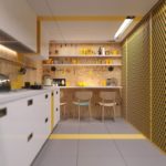 Interior design of a narrow kitchen requires a special approach