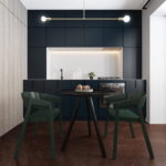 Stylish black kitchen in a minimalist style.