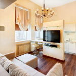 Plasterboard TV ยืนอยู่ในห้องครัว - ห้องนั่งเล่น