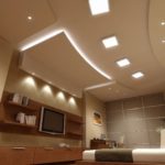 ภาพถ่ายเพดานห้องครัวพร้อมสิ่งก่อสร้างแบบ drywall