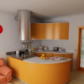 ชุดสีส้มในห้องครัว - ห้องนั่งเล่น