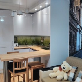 พื้นที่ทำงานของห้องครัว - ห้องนั่งเล่น