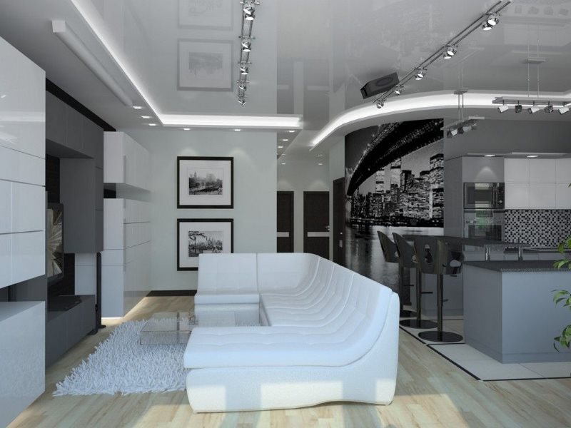 แสงเพดาน LED ในห้องครัวที่มีเทคโนโลยีสูง