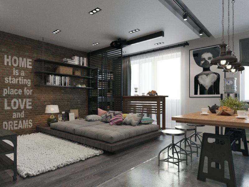 ห้องรับรองสไตล์ Eco-loft