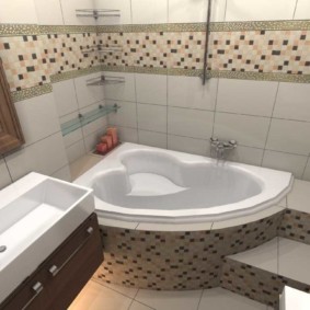 עיצוב אמבטיה פסיפס רעפים