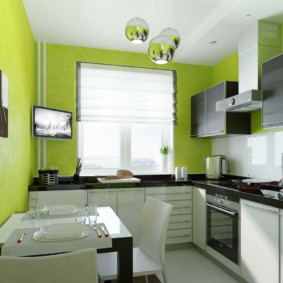สีของผนังในห้องครัวประเภทภาพถ่าย