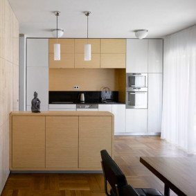 ห้องครัว - ห้องรับประทานอาหารในอพาร์ตเมนต์ในเมือง