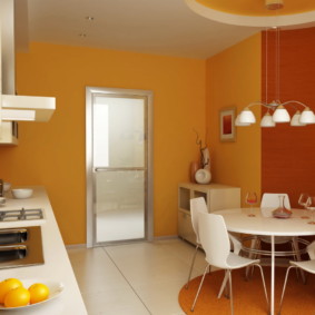 สีของผนังในรูปภาพการออกแบบห้องครัว