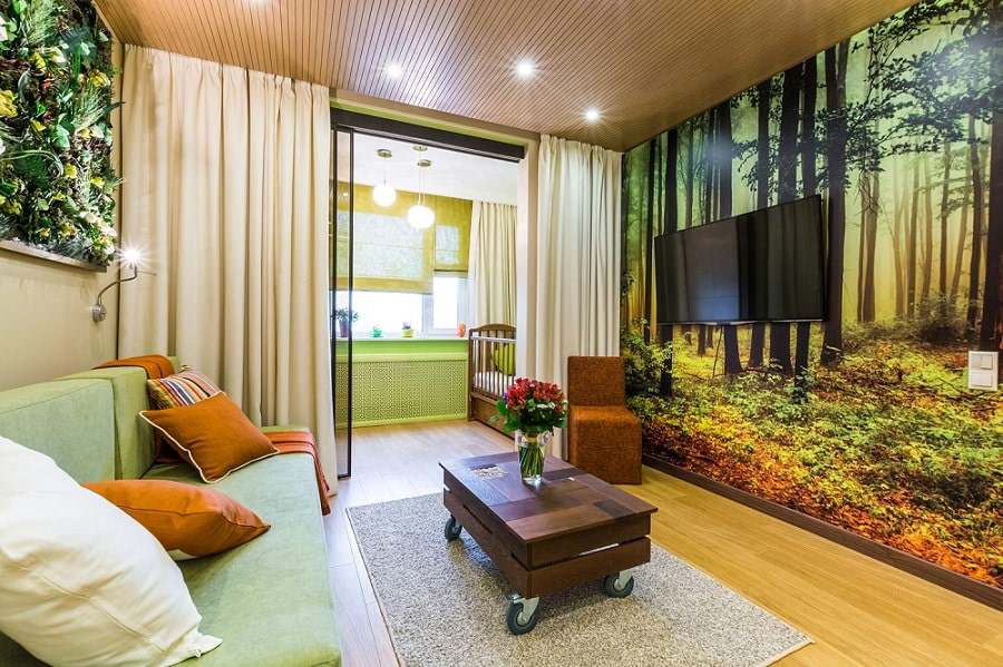 วอลล์เปเปอร์ในธรรมชาติห้องนั่งเล่น