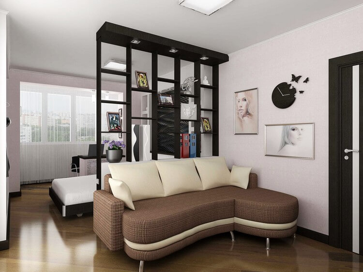 ห้องนอน - ห้องนั่งเล่น 18 ตร.ม. ตกแต่งภาพ