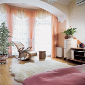 ห้องนอน - ห้องนั่งเล่น 18 ตร.ม. การออกแบบภาพ