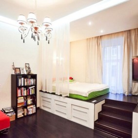 ห้องนอน - ห้องนั่งเล่น 18 ตร.ม. การออกแบบภาพ