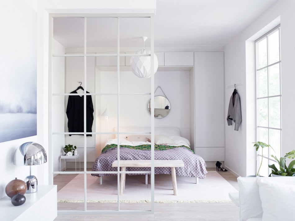 ห้องนอน - ห้องนั่งเล่น 18 ตร.ม. แนวคิดการตกแต่งภายใน