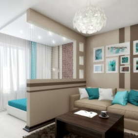 ห้องนอน - ห้องนั่งเล่น 18 ตร.ม. ชนิดของความคิด