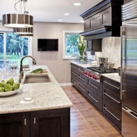 TV in the kitchen decor photo