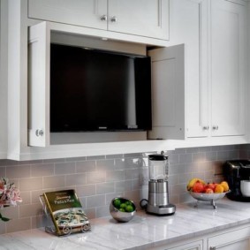 TV in the kitchen design photo
