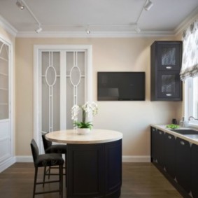 TV in the kitchen interior photo