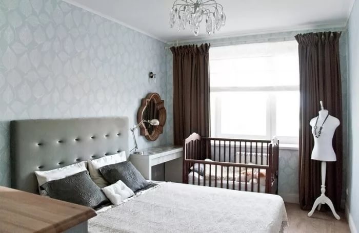 ห้องนอนและเด็กในการออกแบบตกแต่งภายในห้องหนึ่ง