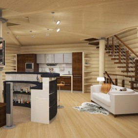 ห้องครัวในบ้านในชนบท