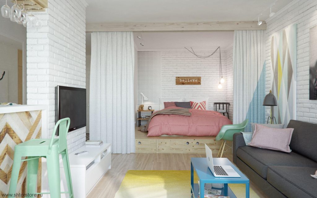 รีวิวห้องนั่งเล่นและห้องนอนในห้องเดียว