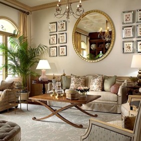 การตกแต่งภายในห้องนั่งเล่น Art Nouveau
