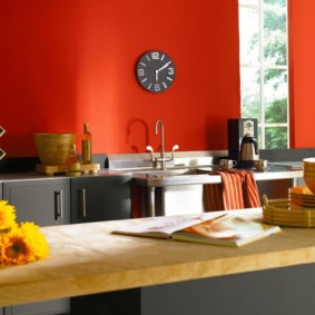 สีห้องครัวสีแดง