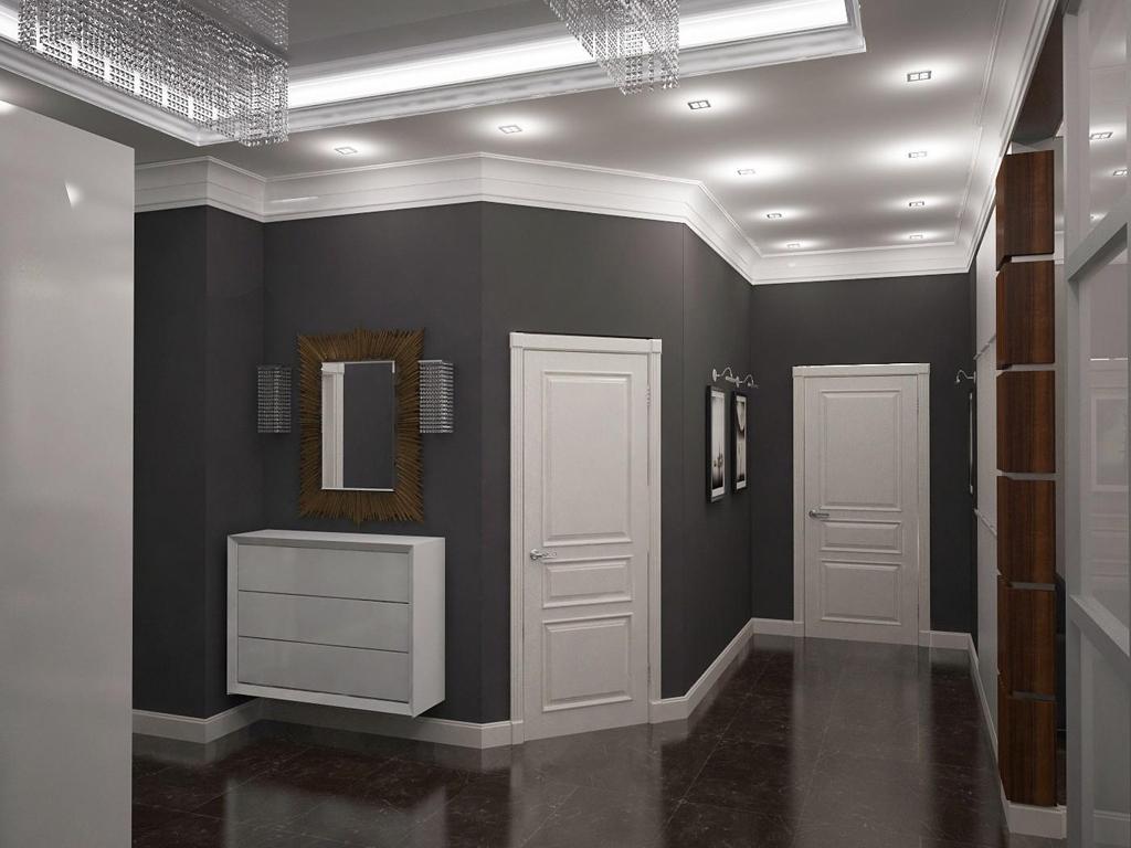 การออกแบบภาพห้องโถงสีเทา