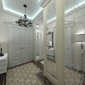 ห้องโถงในแนวคิดการตกแต่งสีขาว