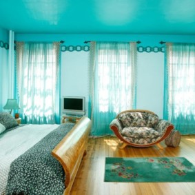 ความคิดภาพห้องนอนสีเขียวขุ่น