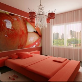 การตกแต่งภายในห้องนอนสีแดง