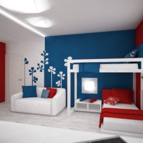 ภาพถ่ายภายในห้องนอนสีแดง